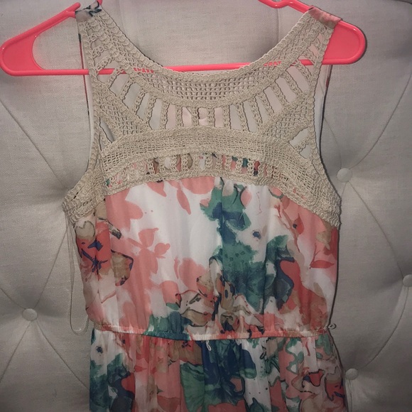 Floral Maxi Dress with Crochet top - Picture 1 of 2